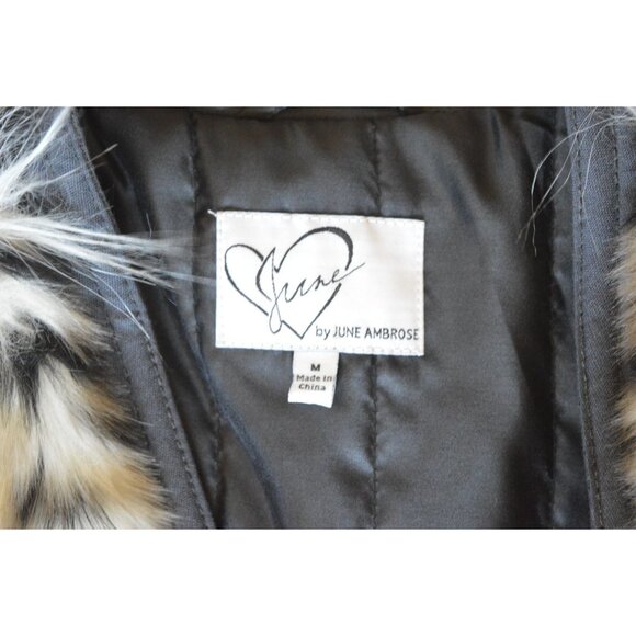 June Ambrose Faux Fur Vest Women's Size Medium Old Money Mob Wife Fall Layering - Picture 5 of 9